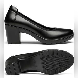 DREAM PAIRS Chunky Closed Toe Low Block Heels Work Pumps Round Toe Dress Shoes.